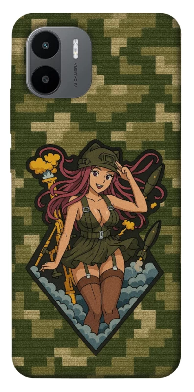Чохол на Xiaomi Redmi A1 / A2 Military Waifu фото 1 з 1