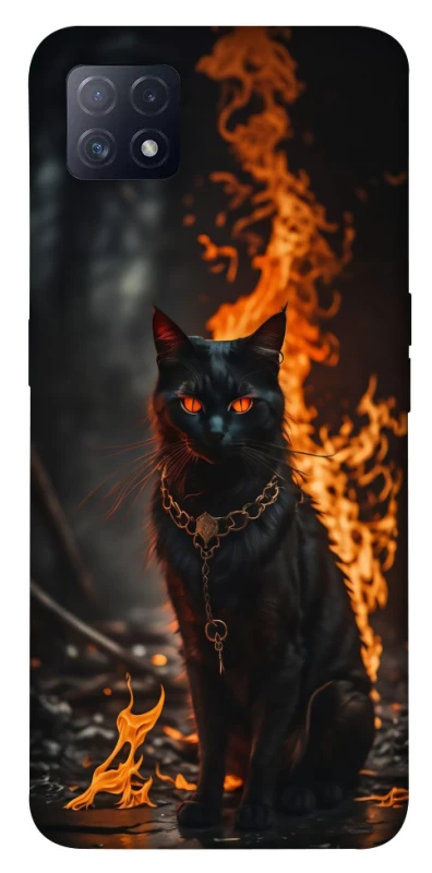 Чехол на Oppo A72 5G / A73 5G Огненный кот фото 1 из 1