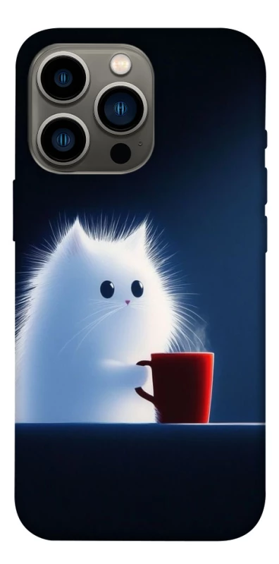 Чехол на Apple iPhone 13 Pro (6.1") Чехол кот с кофе фото 1 из 1