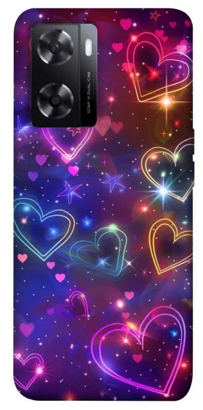 Чохол на Oppo A77s Drawn hearts фото 1 з 1