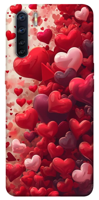 Чохол на Oppo A91 Many hearts фото 1 з 1