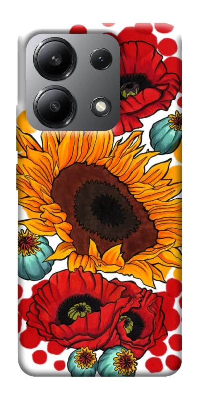Чохол на Xiaomi Redmi Note 13 4G Соняшники та маки фото 1 з 1
