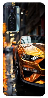 Чехол на TECNO Camon 17 Pro Golden sports car фото 1 из 1