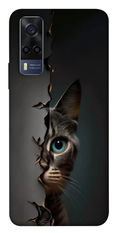 Чехол на Vivo Y53s Кот-подглядыватель v2 фото 1 из 1