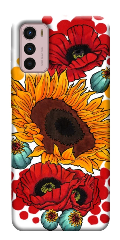 Чехол на Motorola Moto G42 Подсолнечники и маки фото 1 из 1