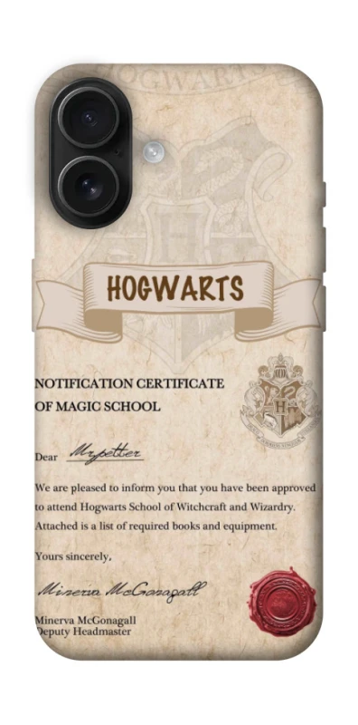 Чехол на Apple iPhone 16 The Hogwarts acceptance letter фото 1 из 1
