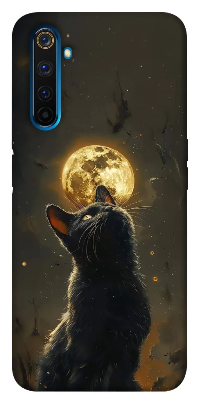 Чохол на Realme 6 Pro Кіт під місяцем v2 фото 1 з 1