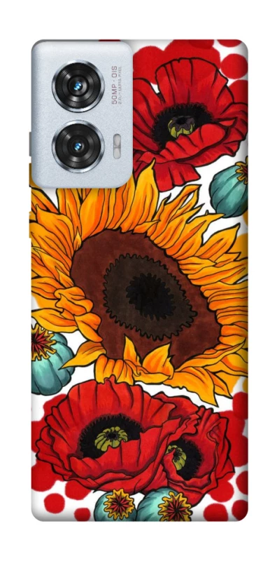 Чохол на Motorola Edge 50 Fusion Соняшники та маки фото 1 з 1