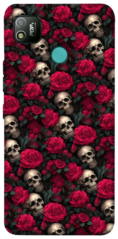 Чехол на TECNO POP 4 Черепа и розы фото 1 из 1