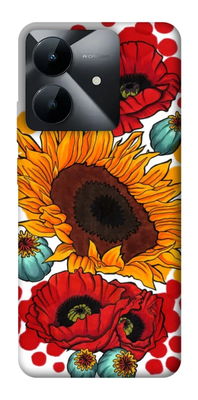 Чохол на Realme Note 60x Соняшники та маки фото 1 з 1