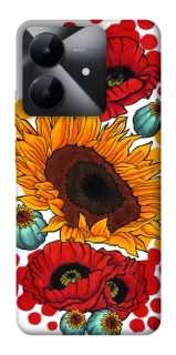 Чохол на Realme Note 60x Соняшники та маки фото 1 з 1