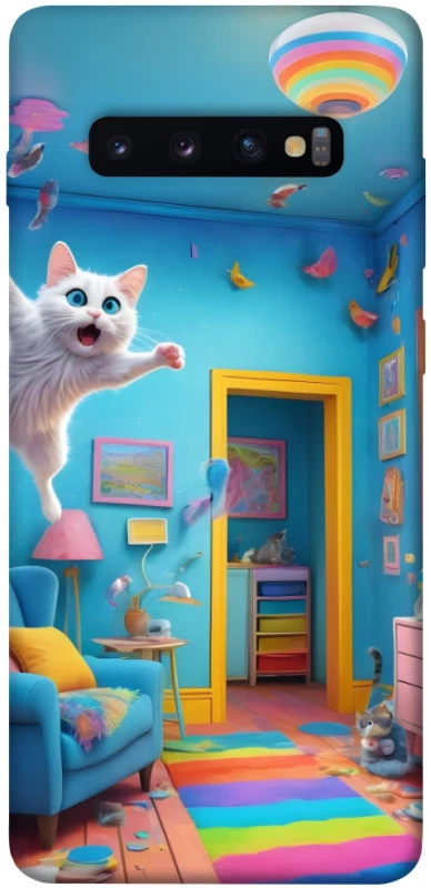 Чехол на Samsung Galaxy S10+ crazy cat фото 1 из 1