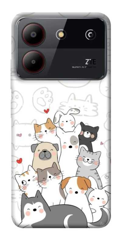 Чохол на ZTE Blade A54 4G Funny Pets фото 1 з 1