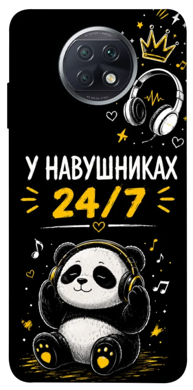 Чохол на Xiaomi Redmi Note 9 5G / Note 9T У навушниках 24/7 фото 1 з 1