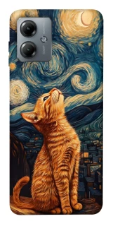 Чехол на Motorola Moto G14 van gogh cat фото 1 из 1