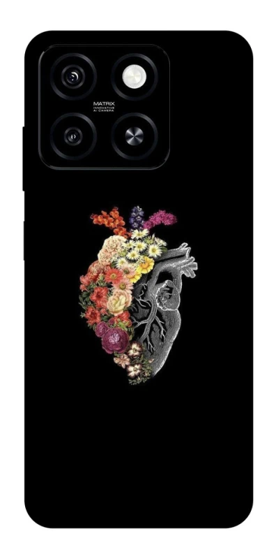Чохол на ZTE Blade A55 4G Heart with flowers фото 1 з 1