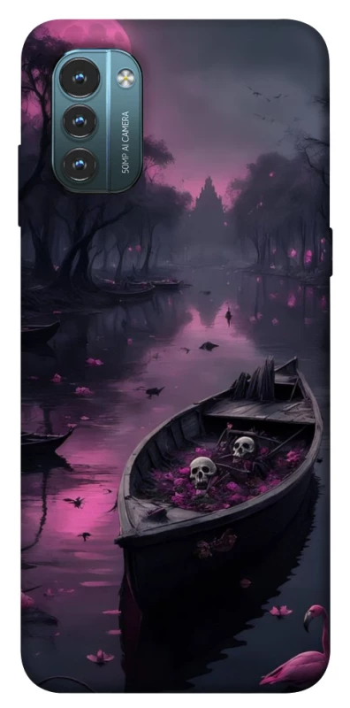 Чохол на Nokia G21 Boat and flamingo фото 1 з 1