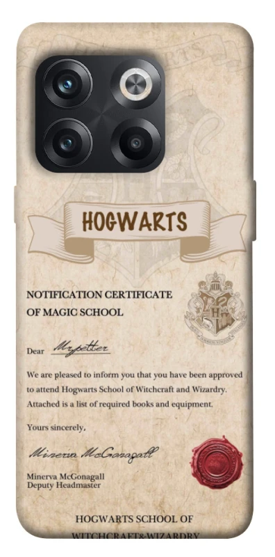 Чохол на OnePlus 10T The Hogwarts acceptance letter фото 1 з 1