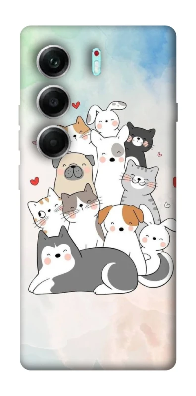 Чохол на Tecno Camon 40 Pro 5G Funny Pets ver.2 фото 1 з 1