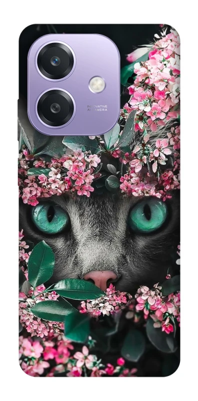 Чохол на Oppo A40m Кіт в квітах фото 1 з 1