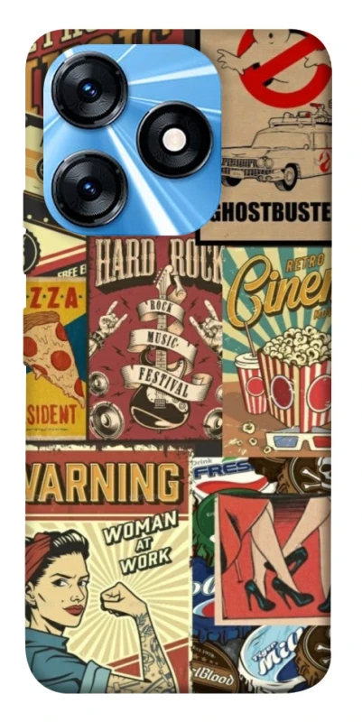 Чехол на TECNO Spark 10 Retro collage ver.2 фото 1 из 1