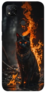 Чехол на Xiaomi Redmi 9C Огненный кот фото 1 из 1