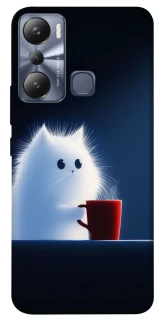 Чехол на Infinix Hot 20i Чехол кот с кофе фото 1 из 1