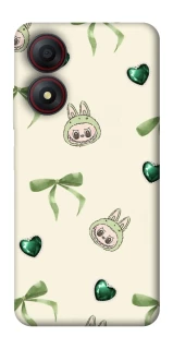 Чехол на ZTE Blade A34 4G Labubu Green Heart фото 1 из 1