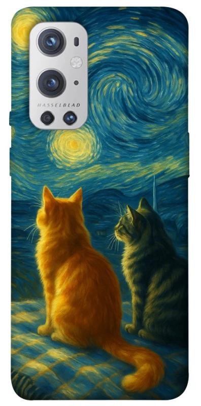 Чохол на OnePlus 9 Pro Cats under the stars фото 1 з 1