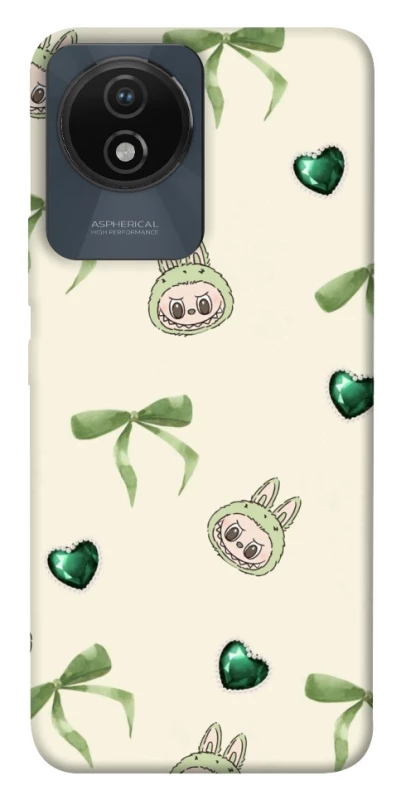 Чохол на Vivo Y02 Labubu Green Heart фото 1 з 1