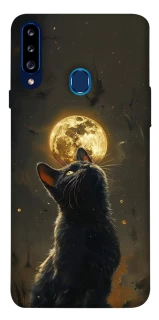 Чехол на Samsung Galaxy A20s Кот под луной v2 фото 1 из 1