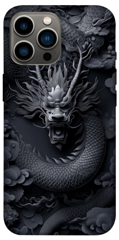 Чехол на Apple iPhone 12 Pro Max (6.7") black dragon фото 1 из 1