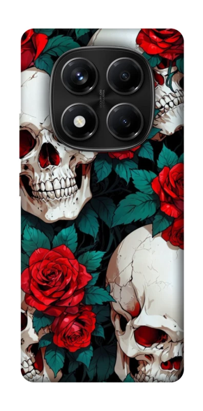 Чохол на Xiaomi Redmi Note 14 Pro 4G skull and rose фото 1 з 1