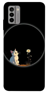 Чехол на Nokia G22 Cat and flower фото 1 из 1