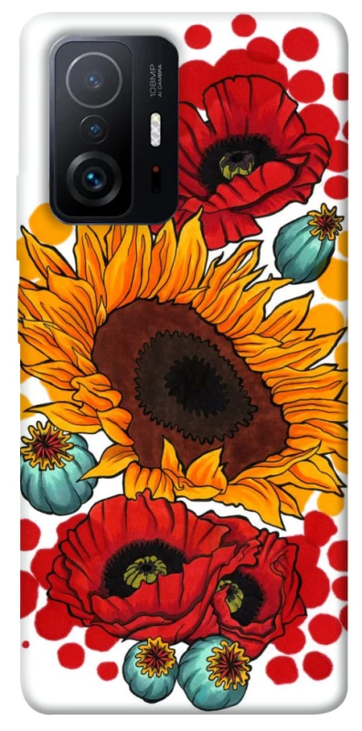 Чехол на Xiaomi 11T / 11T Pro Подсолнечники и маки фото 1 из 1