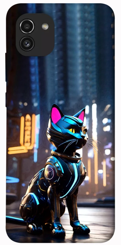 Чехол на Samsung Galaxy A03 Cyber cat фото 1 из 1