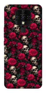 Чехол на TECNO Camon 16 SE Черепа и розы фото 1 из 1