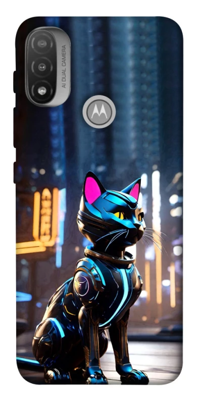 Чохол на Motorola Moto E20 Cyber cat фото 1 з 1