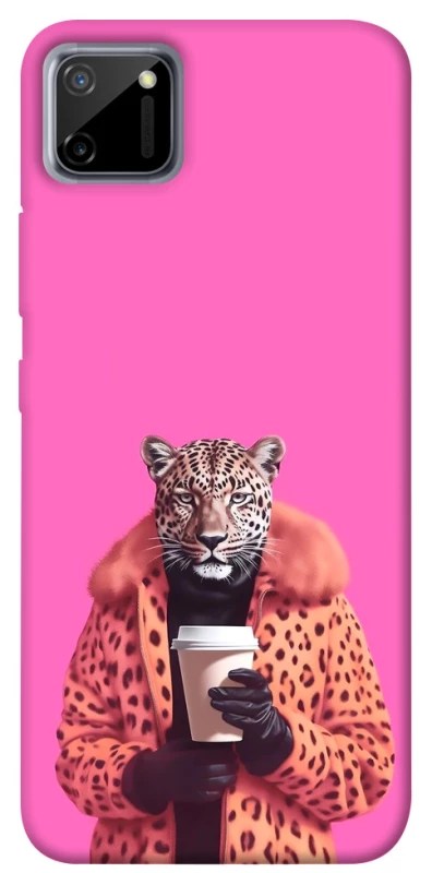 Чехол на Realme C11 Леопард с кофе фото 1 из 1