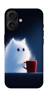 Чехол на Apple iPhone 16 Чехол кот с кофе фото 1 из 1