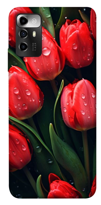 Чохол на ZTE Blade A72 Червоні тюльпани фото 1 з 1