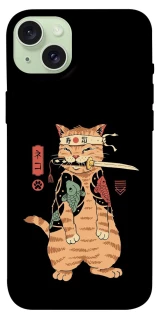 Чехол на Apple iPhone 15 Plus (6.7") Кот-самурай фото 1 из 1