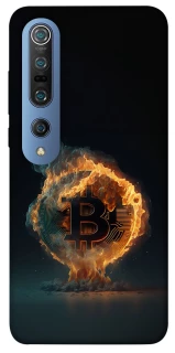 Чохол на Xiaomi Mi 10 / Mi 10 Pro Fire Bitcoin фото 1 з 1