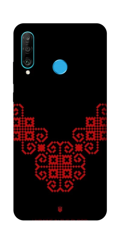 Чохол на Huawei P30 lite Чорно-червона вишиванка фото 1 з 1