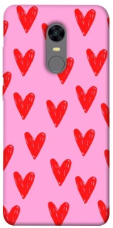 Чехол на Xiaomi Redmi 5 Plus / Redmi Note 5 (Single Camera) Red hearts 2 фото 1 из 1