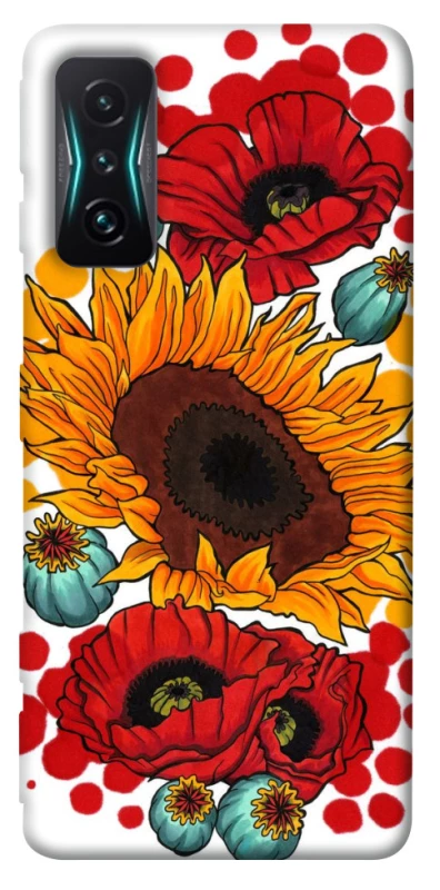 Чохол на Xiaomi Redmi K50 Gaming Соняшники та маки фото 1 з 1