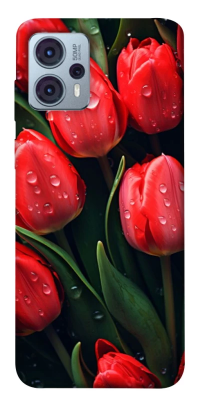 Чехол на Motorola Moto G23 Красные тюльпаны фото 1 из 1