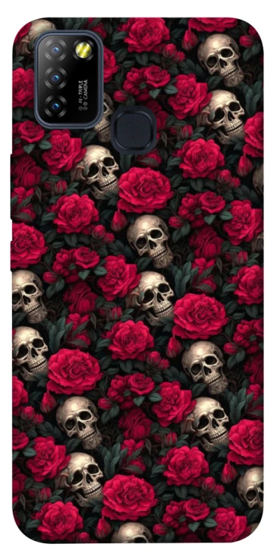 Чохол на Infinix Hot 10 Lite Черепа та рози фото 1 з 1
