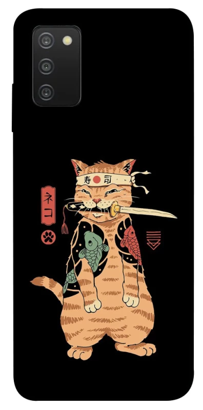 Чохол на Samsung Galaxy A03s Кіт-самурай фото 1 з 1