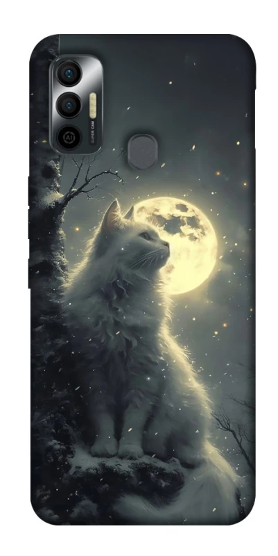Чохол на TECNO Spark 7 Кіт під місяцем фото 1 з 1